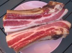 Home cured uncooked bacon