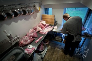 Rare-breed pork butchery at Porcus