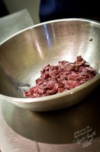 Chopped offal for faggots