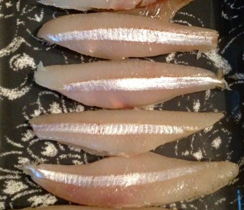 Fresh white anchovies